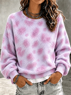 Women'S Casual Plush Spotted Comfortable Sweatshirt
