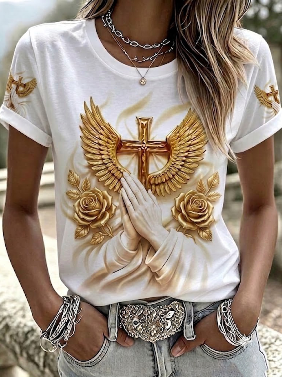Men'S Faith Eagle Washed Art T-Shirt