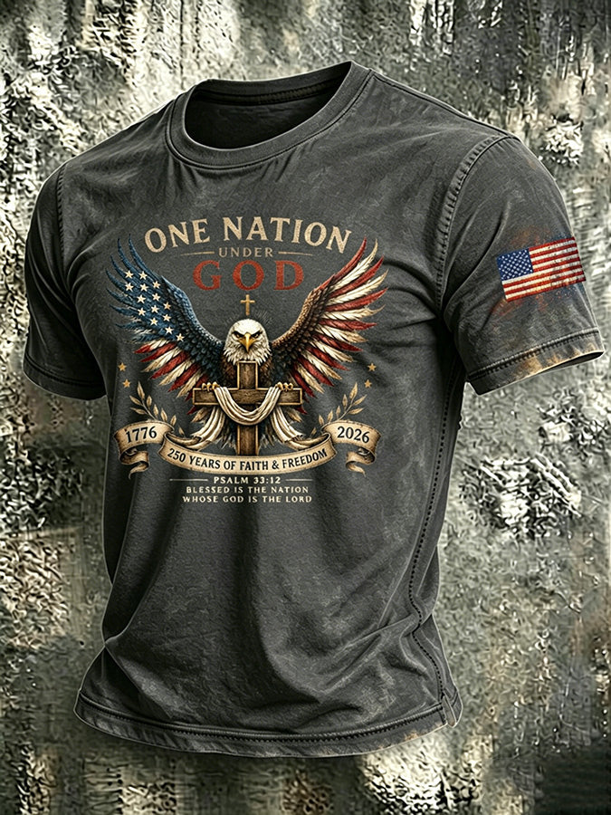 Men'S Patriotic Printed T-Shirt With Beliefs