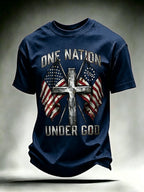 Men'S USA  Independence Day   Faith Art Printed T-Shirt