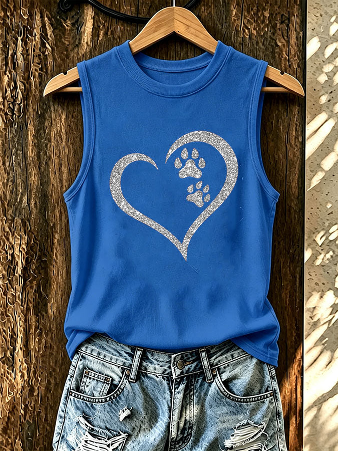 Women'S Paw Print Tank Top