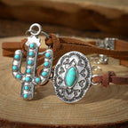Vintage West Bohemian Turquoise Bracelet Set